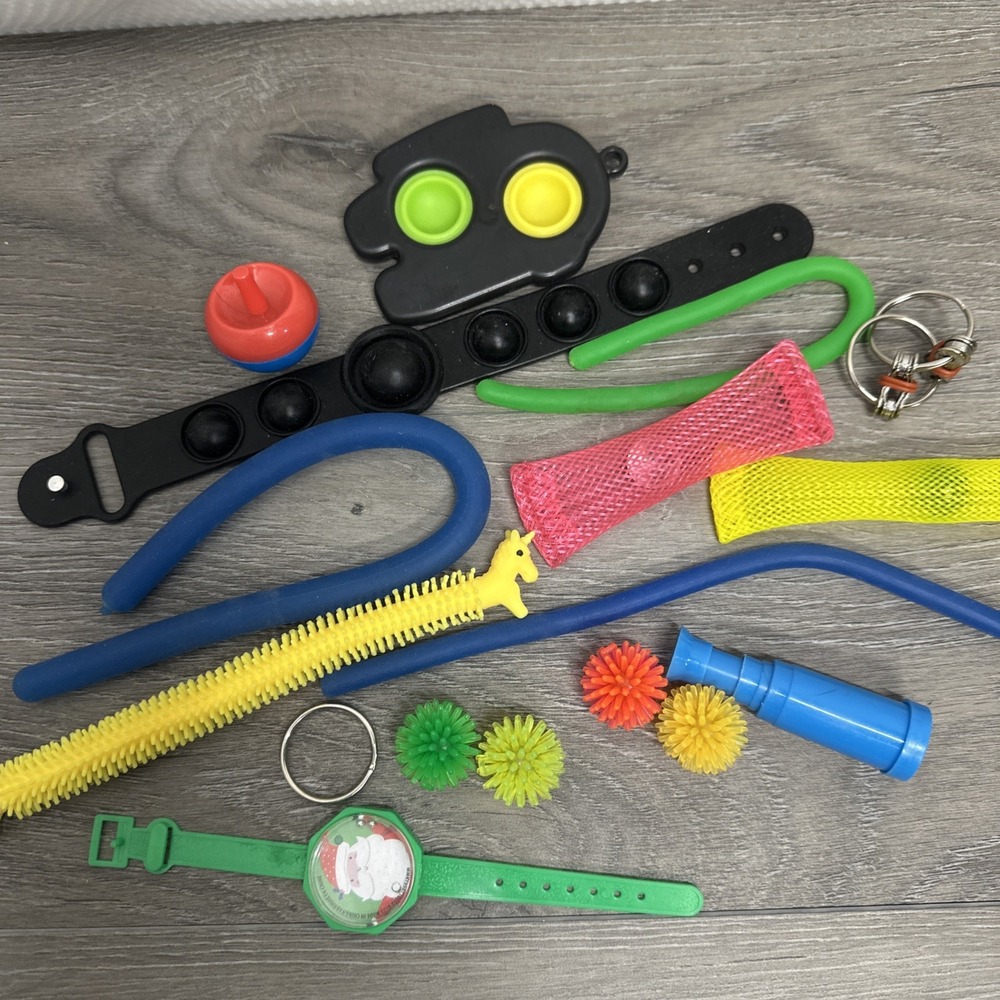 Fidget Toys Fidget Spinner Toy ADHD Toys Multi Texture 14 Pieces Neon Colorful